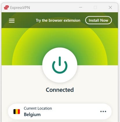 Connect to Belgium server