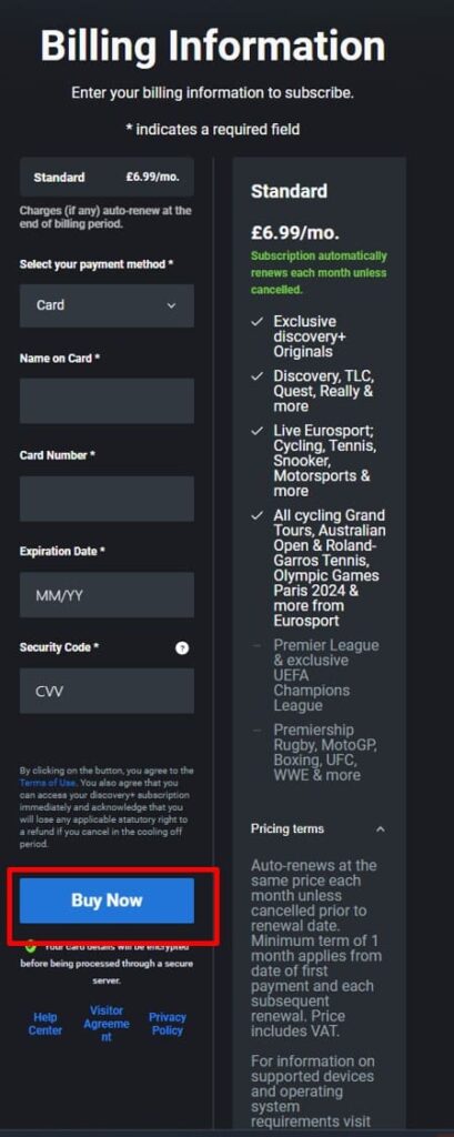 Step 3: Access Eurosport and Create an Account