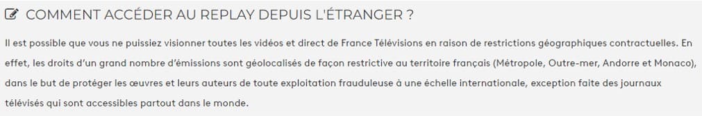 Why france.TV is Geo-restricted