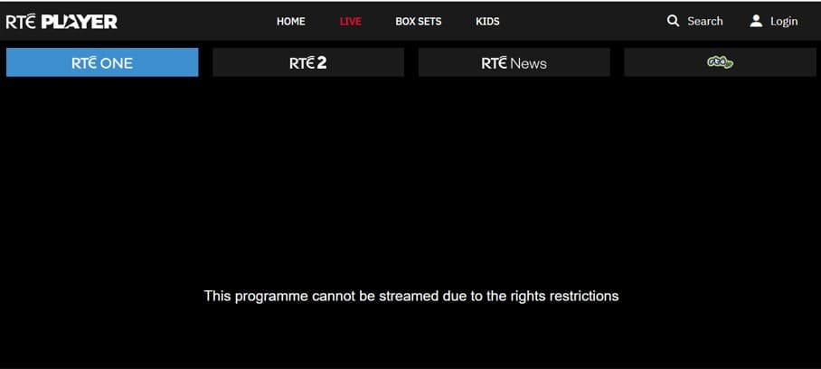 “This programme cannot be streamed due to the rights restrictions”