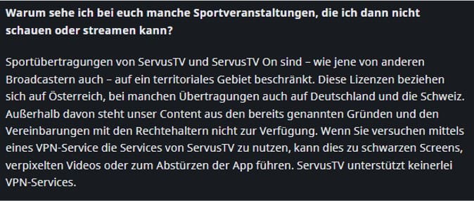 [ServusTV] Official Statement: