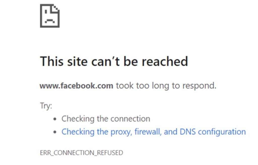 [Facebook Not available in China] This site can't be reached