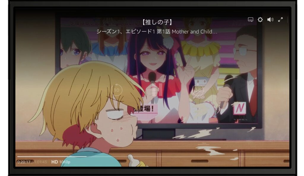 海外から日本のVPNに接続して【推しの子】のアニメを見た際の検証画像